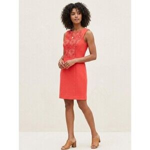 The Limited Lace Bodice Sheath Dress Size 8 Coral Boho Modern Chic Wedding